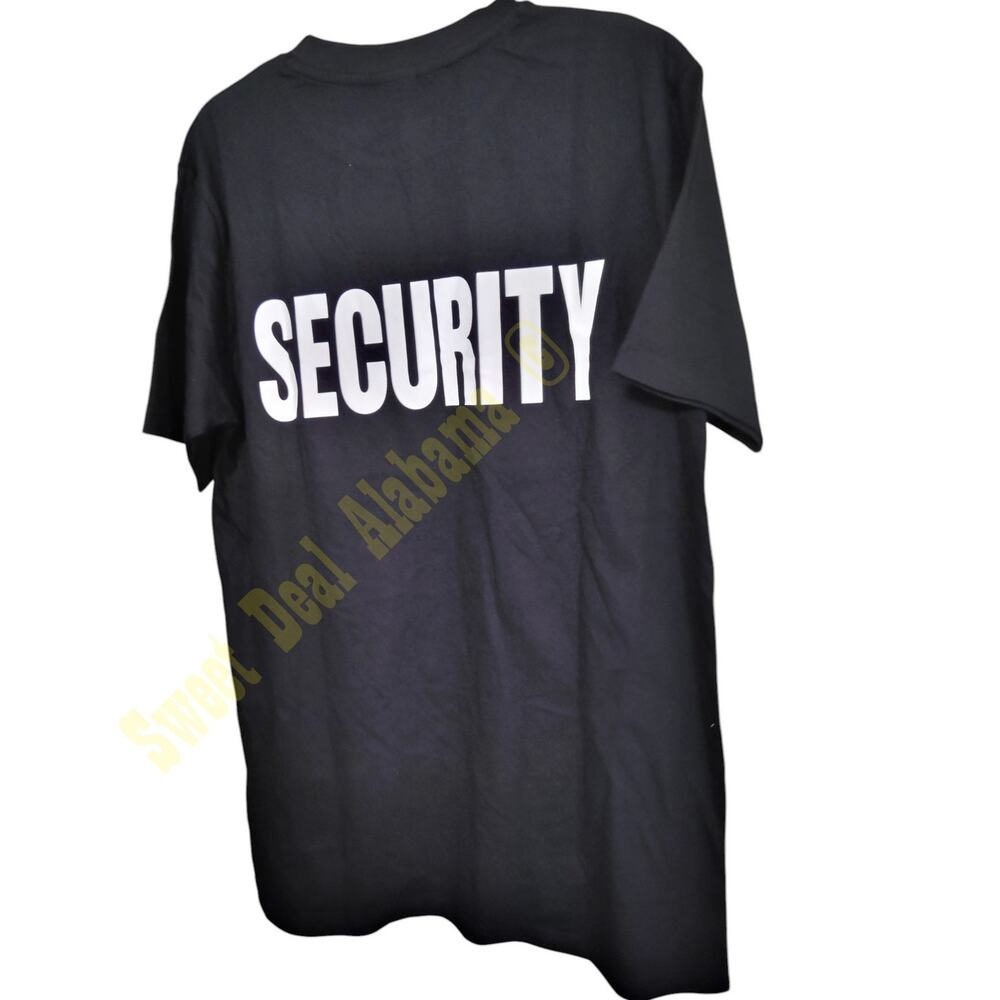 Pudala Black Tactical Shirt – "Security" – Short Sleeve, Size: Medium